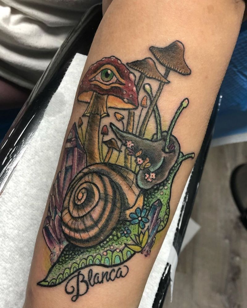 30 Cute Snail Tattoos That You Can't Miss