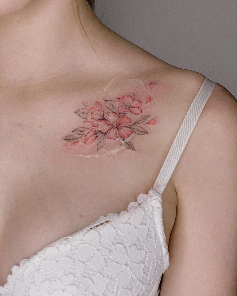 30 Pretty Apple Blossom Tattoos You Will Love