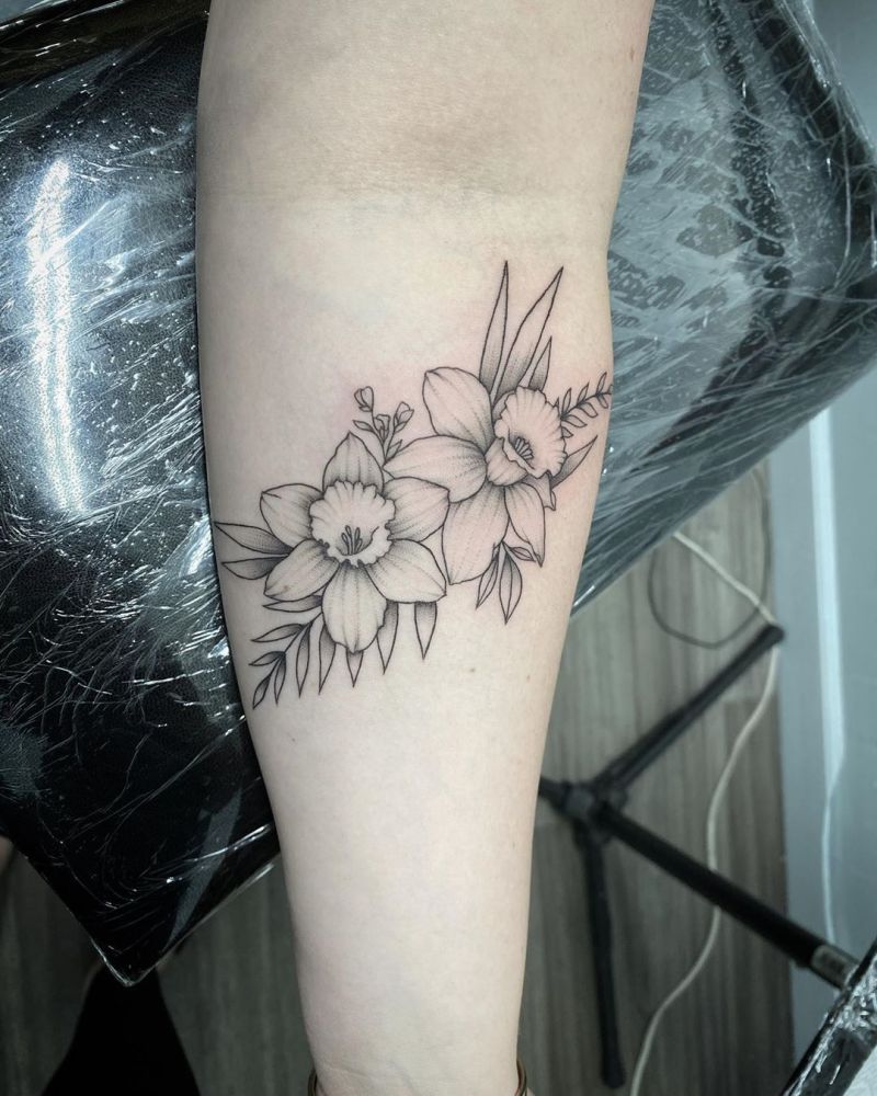 30 Pretty Daffodil Tattoos You Will Love