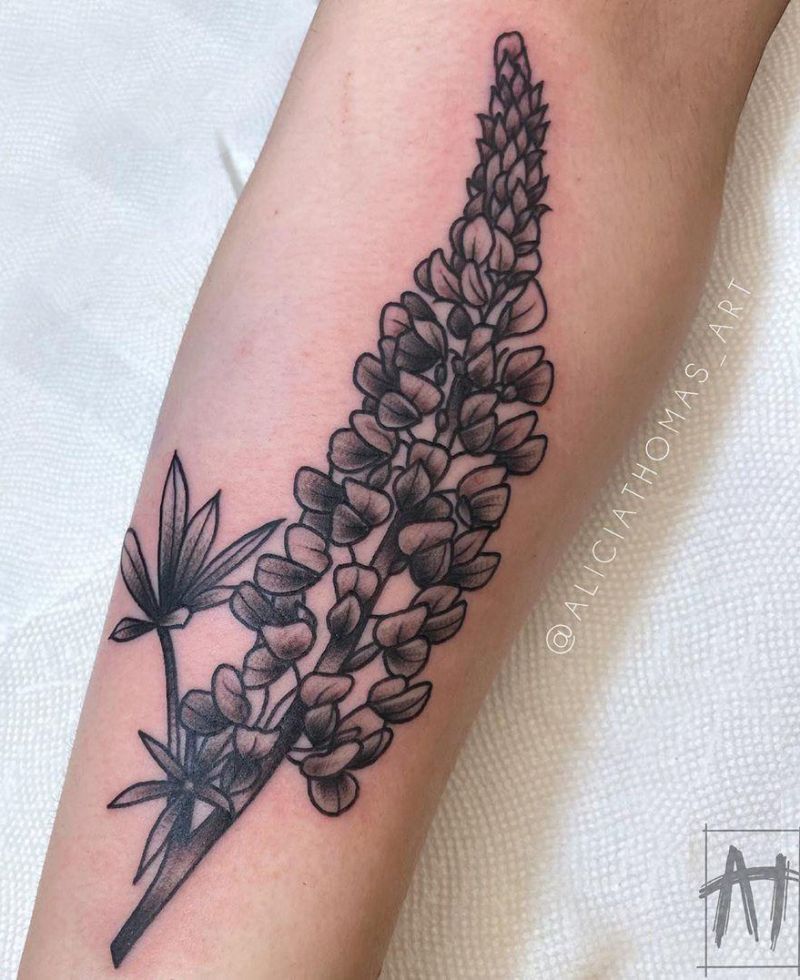 30 Pretty Lupine Tattoos for Your Inspiration