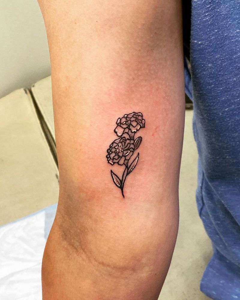 30 Beautiful Marigold Tattoos You Will Love