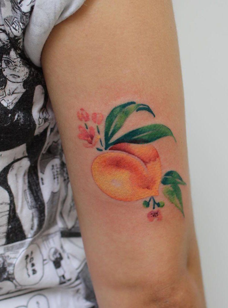 30 Pretty Peach Tattoos for Women You Will Love