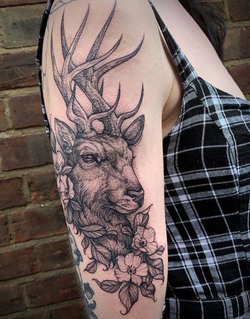 30 Pretty Stag Tattoos That Improve Your Taste