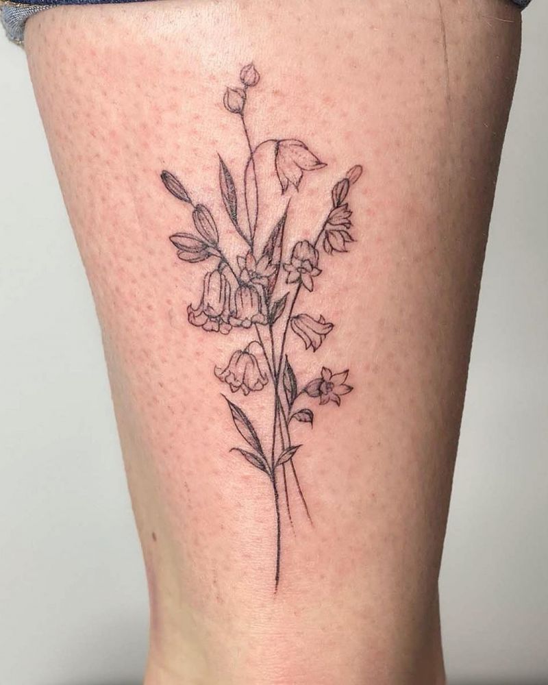 30 Elegant Bluebell Flower Tattoos You Can't Help Trying