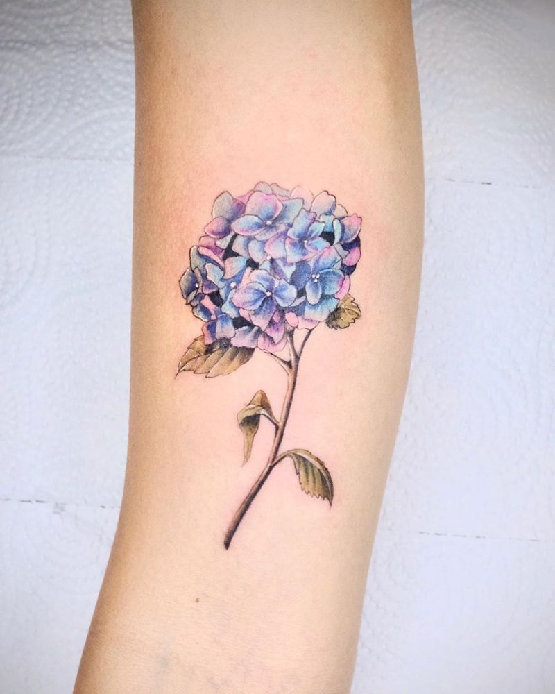 30 Elegant Hydrangea Tattoos for Women You Will Love