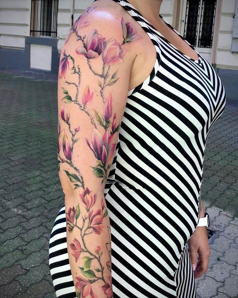 30 Beautiful Magnolia Tattoos You Will Love