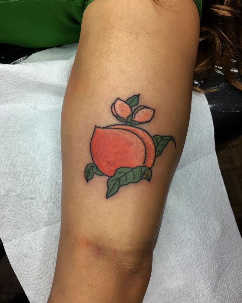 30 Pretty Peach Tattoos for Women You Will Love