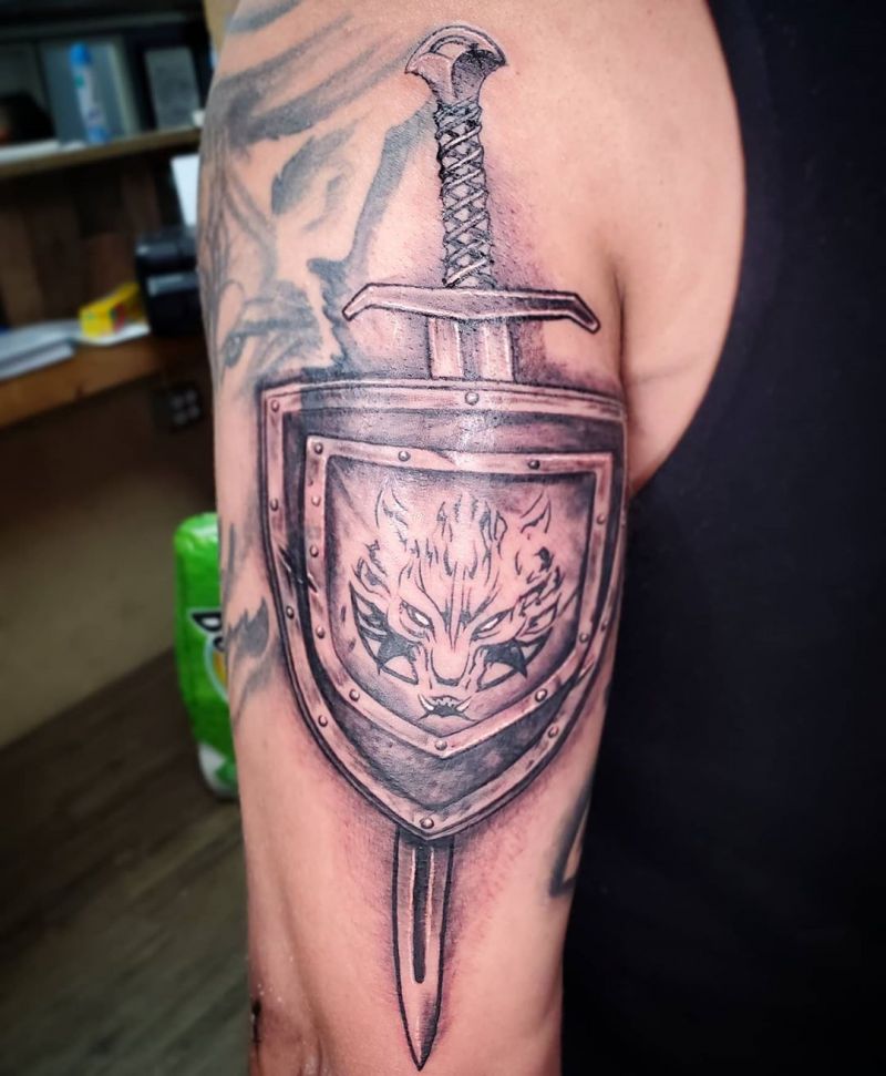 30 Creative Shield Tattoos You Will Love