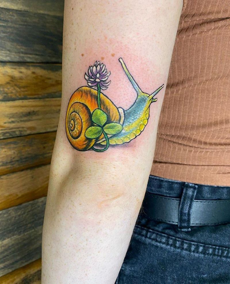 30 Cute Snail Tattoos That You Can't Miss