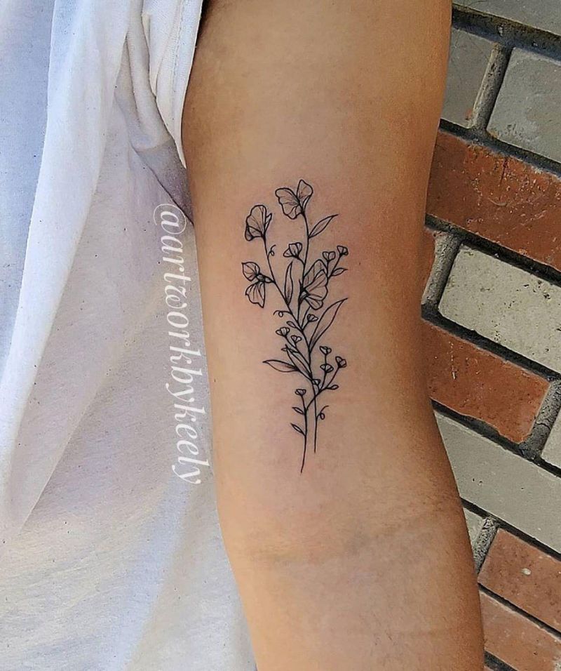 30 Pretty Sweet Pea Tattoos You Will Love