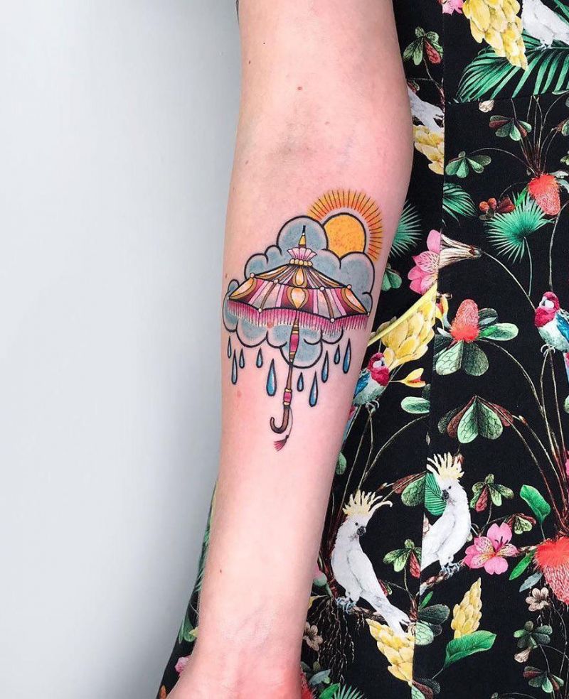 30 Creative Umbrella Tattoos Shelter You from The Wind and Rain