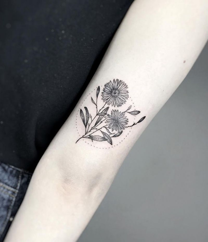 30 Pretty Aster Tattoos for Your Inspiration