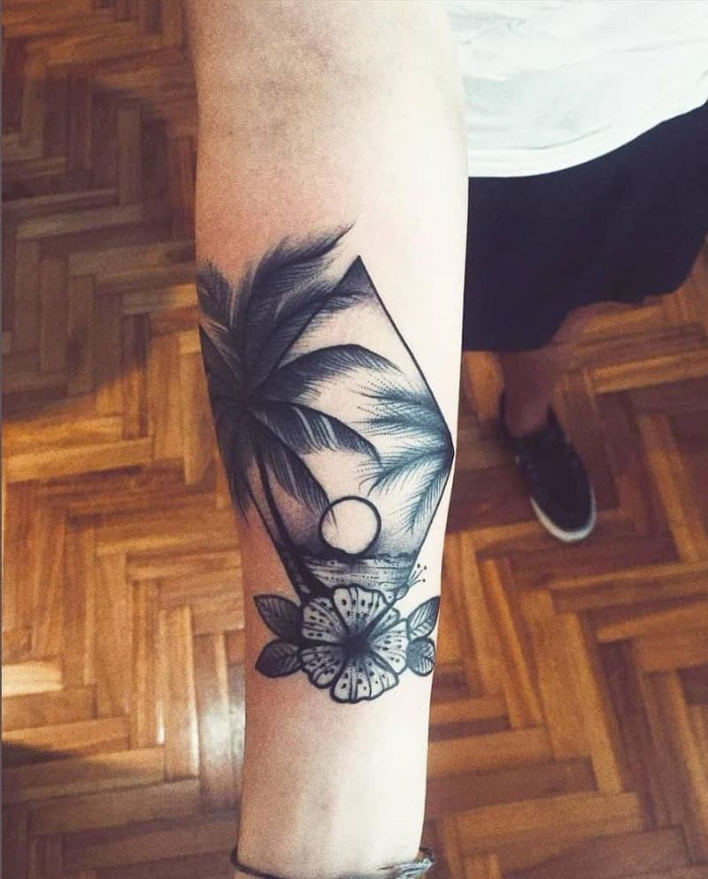 30 Pretty Beach Tattoos Hope to Inspire You