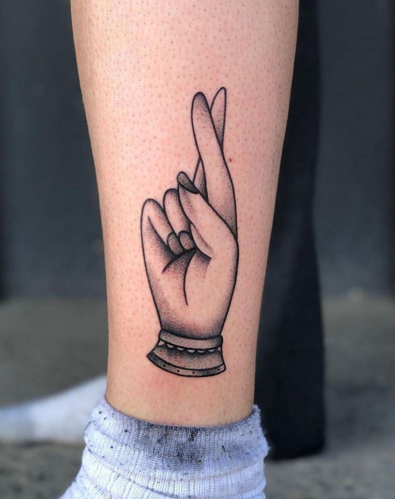 30 Elegant Fingers Crossed Tattoos Bring You Good Luck