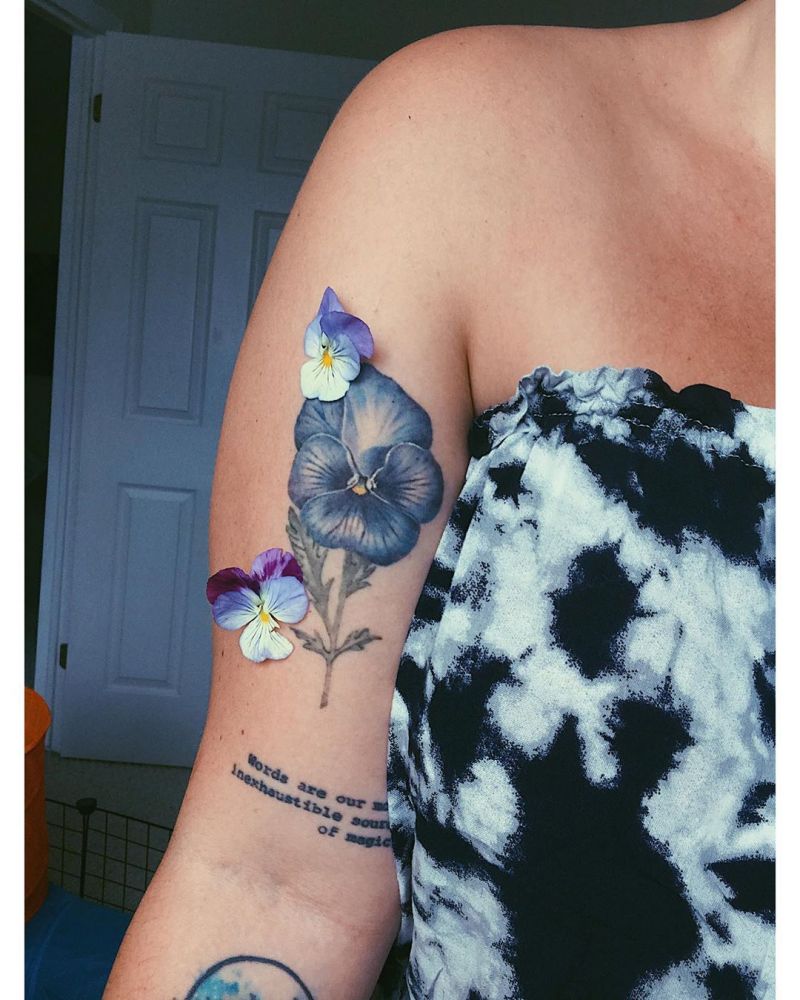 30 Pretty Pansy Tattoos for Your Inspiration