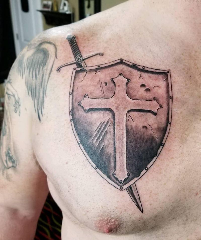 30 Creative Shield Tattoos You Will Love