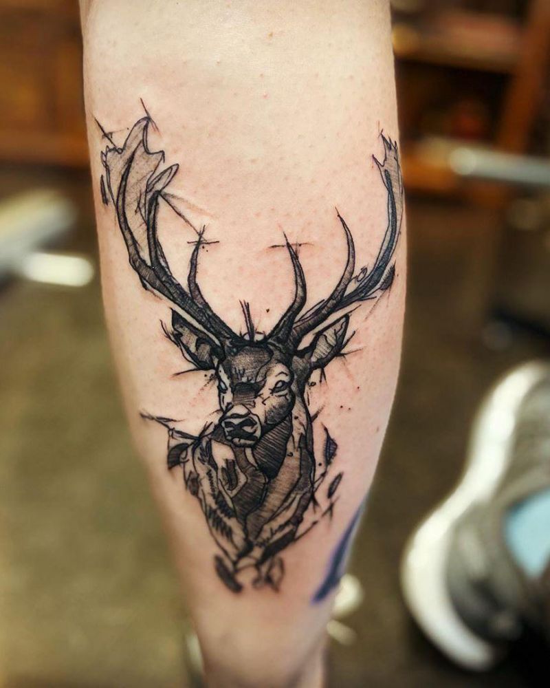 30 Pretty Stag Tattoos That Improve Your Taste