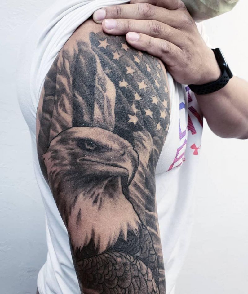 30 Pretty Bald Eagle Tattoos for Men