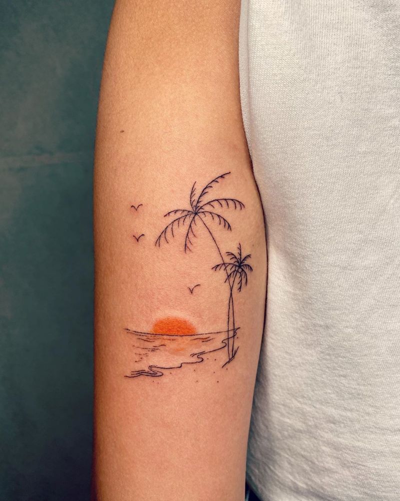 30 Pretty Beach Tattoos Hope to Inspire You