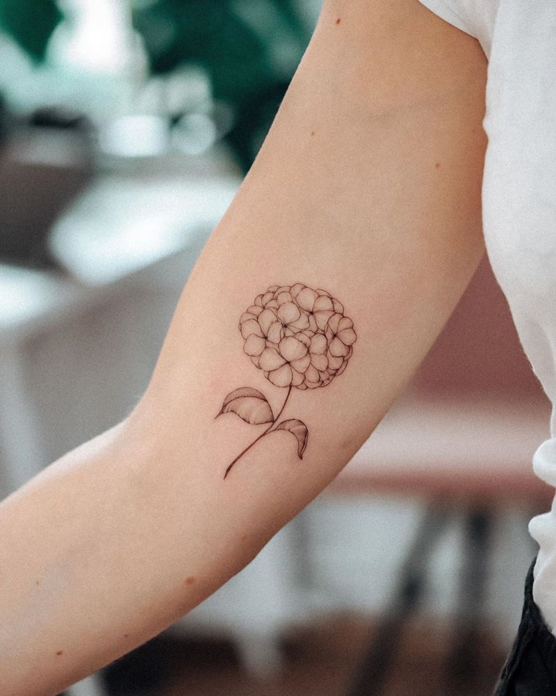 30 Elegant Hydrangea Tattoos for Women You Will Love