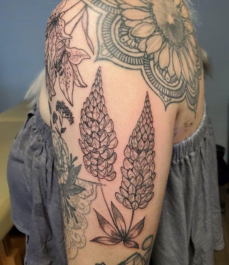 30 Pretty Lupine Tattoos for Your Inspiration