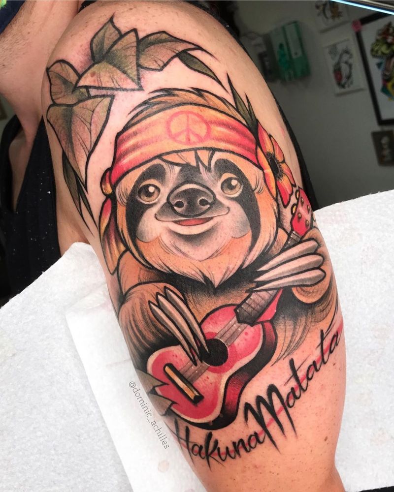 30 Cute Sloth Tattoos for You to Enjoy