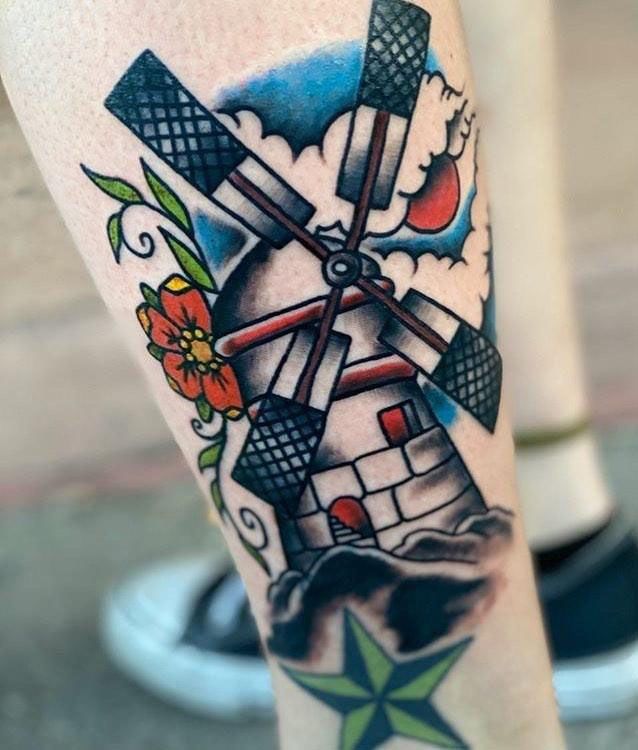 30 Pretty Windmill Tattoos Show Your Temperament