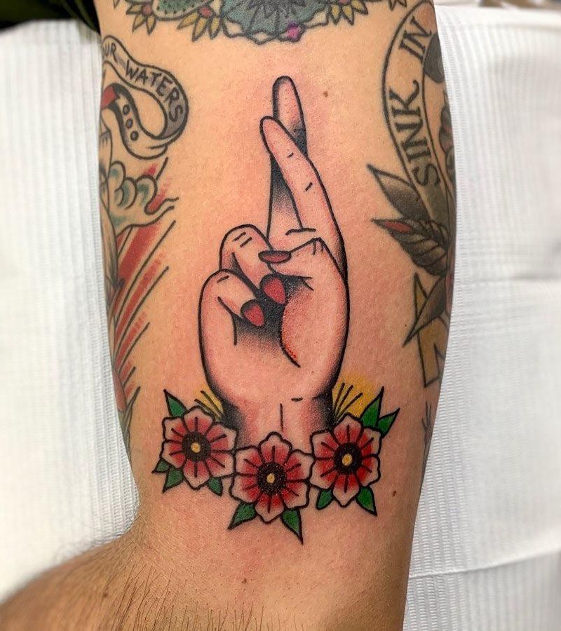 30 Elegant Fingers Crossed Tattoos Bring You Good Luck