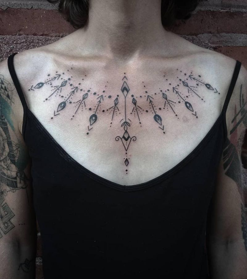 30 Pretty Necklace Tattoos Give You a Different Feeling