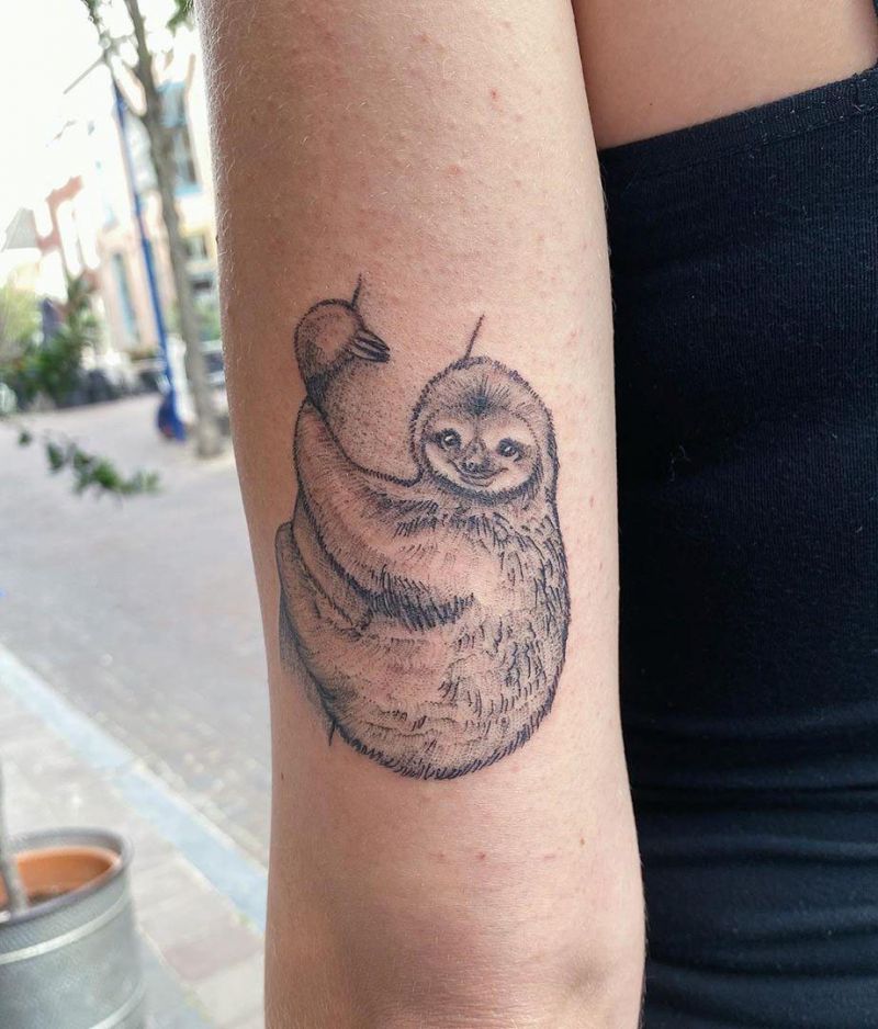 30 Cute Sloth Tattoos for You to Enjoy