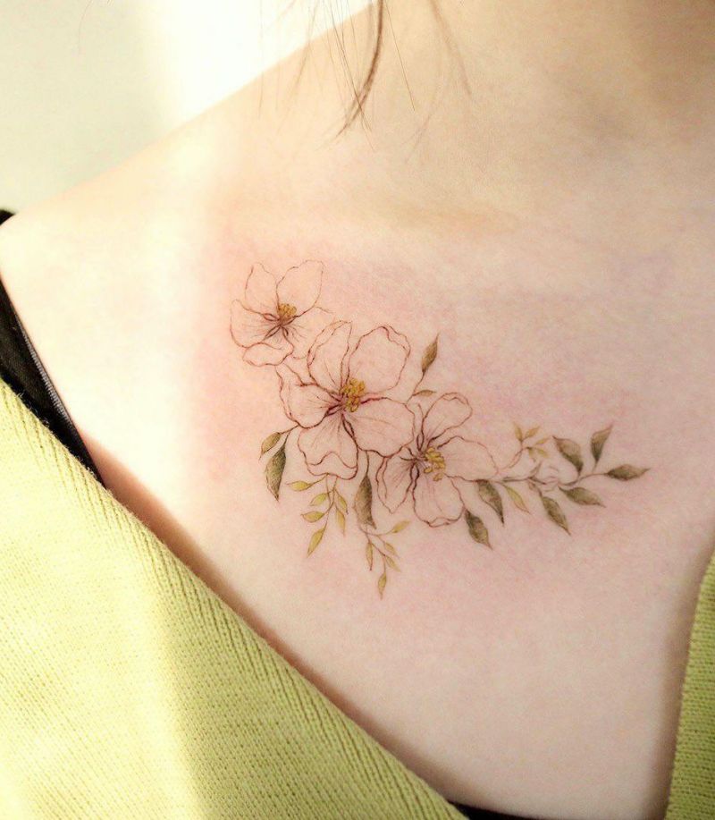 30 Pretty Apple Blossom Tattoos You Will Love