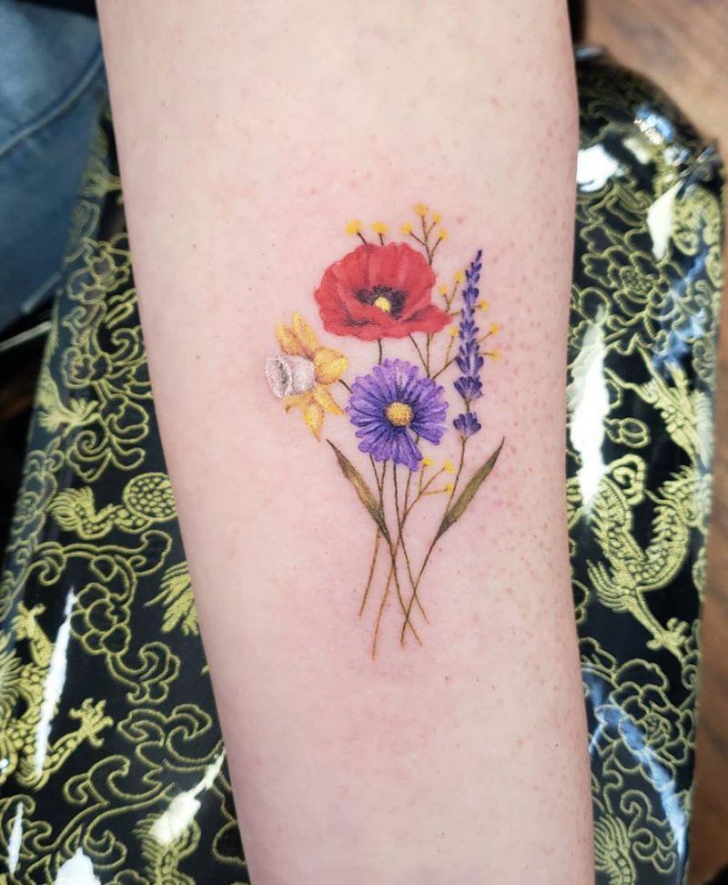 30 Pretty Aster Tattoos for Your Inspiration