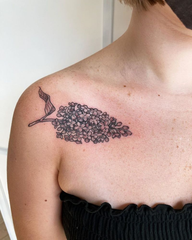 30 Pretty Lilac Tattoos to Inspire You