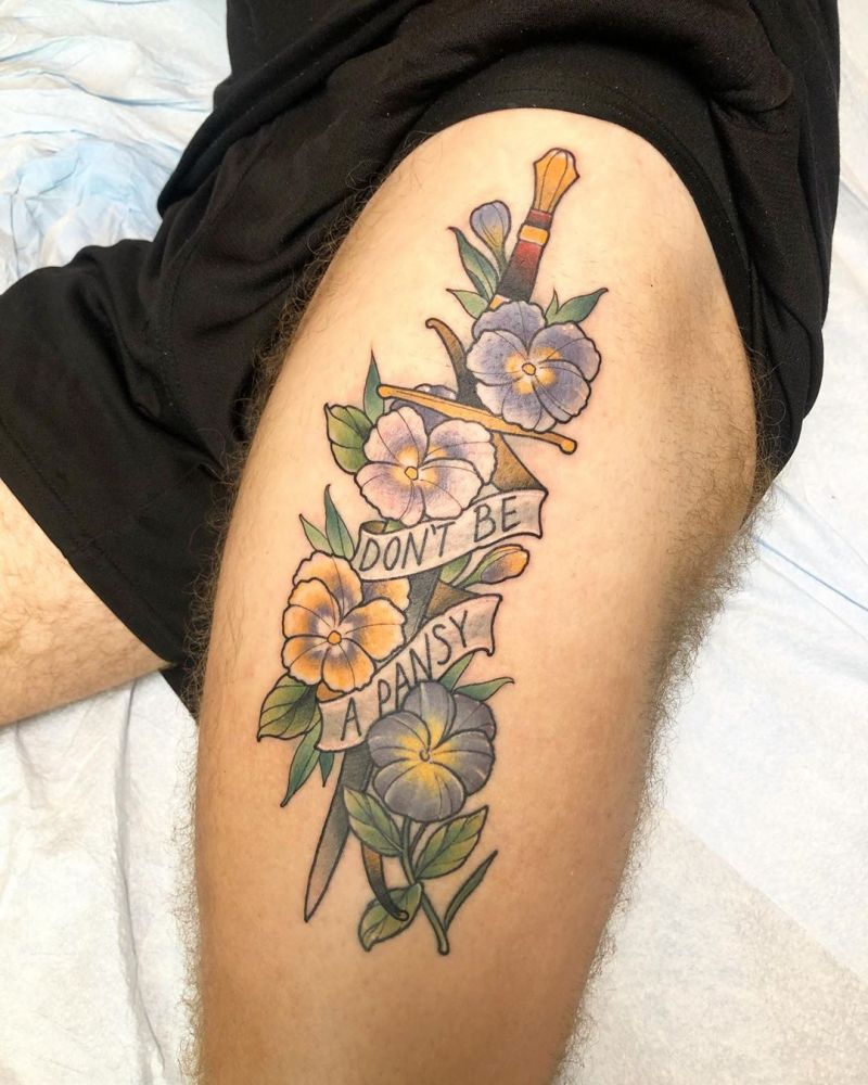 30 Pretty Pansy Tattoos for Your Inspiration