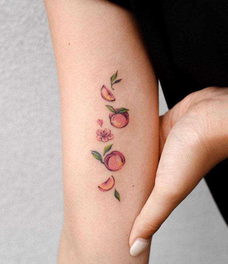 30 Pretty Peach Tattoos for Women You Will Love