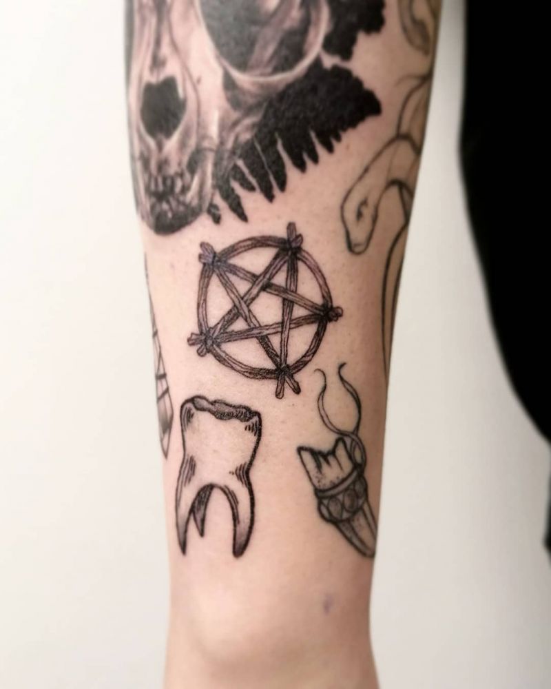 30 Creative Pentacle Tattoos to Inspire You