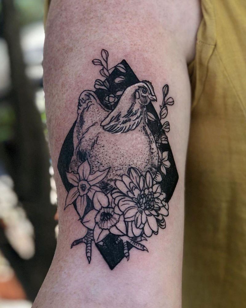 30 Cute Chicken Tattoos to Inspire You