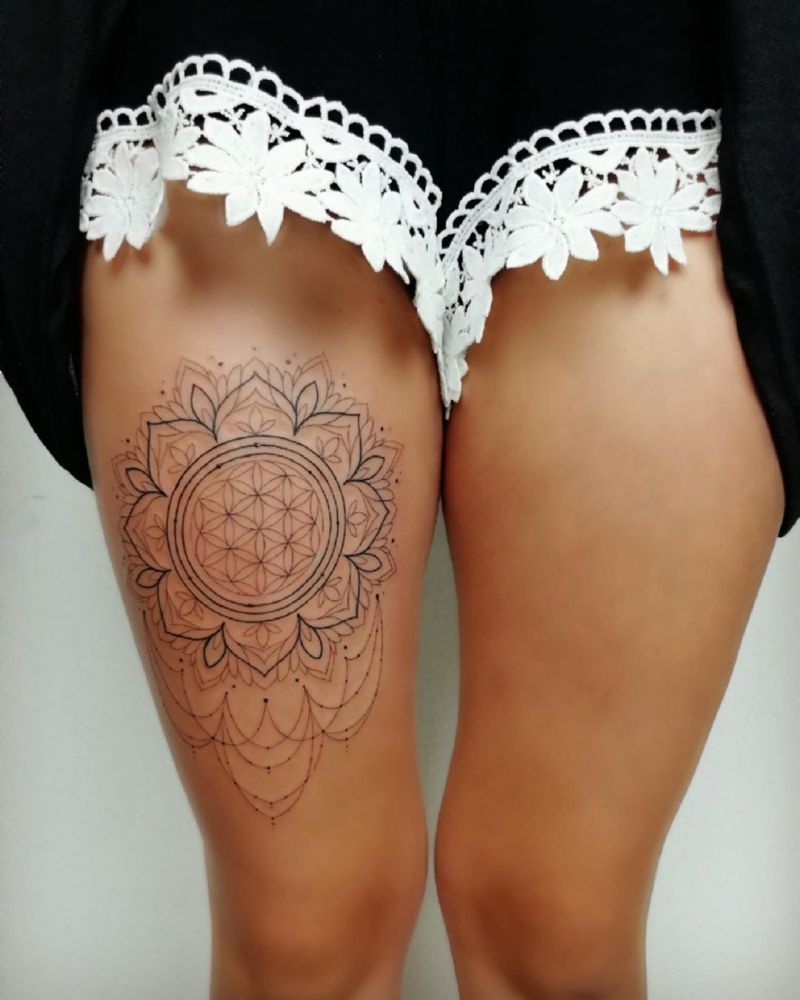 30 Pretty Flower of Life Tattoos Let You Be Kind to Life