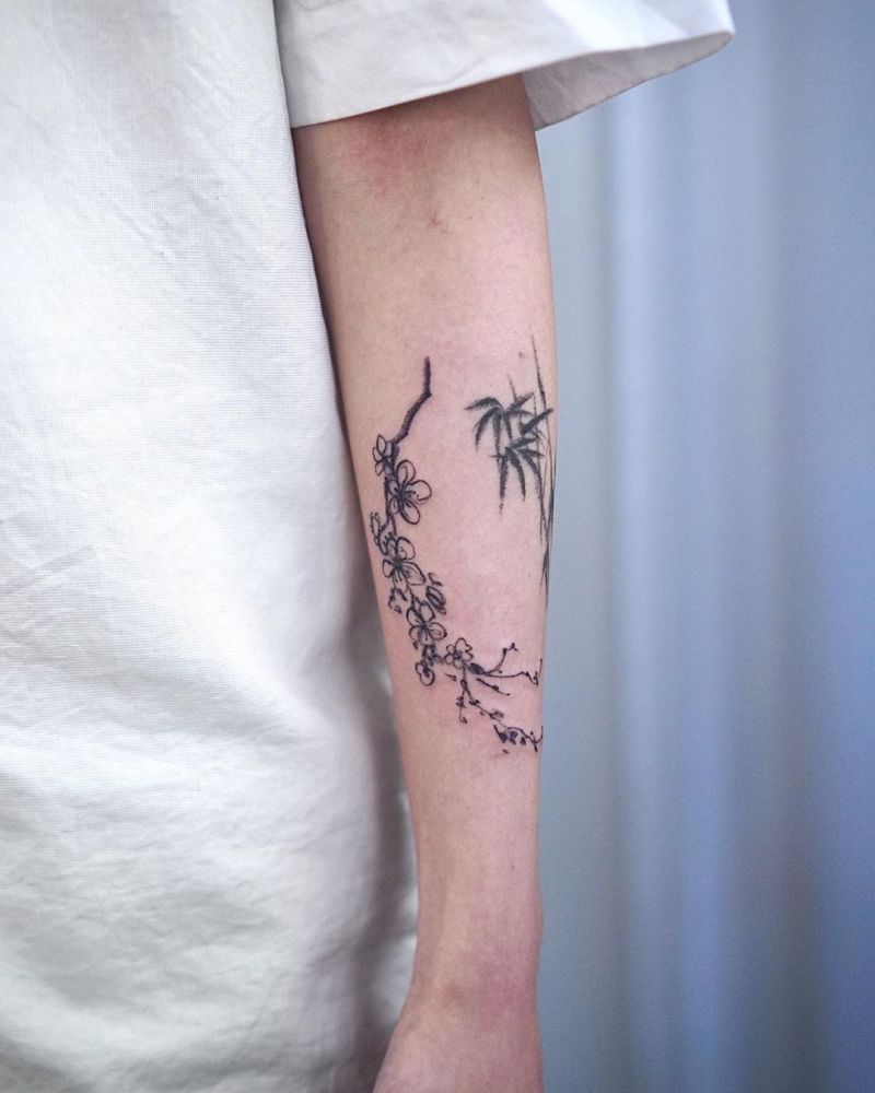 30 Pretty Plum Blossom Tattoos Make You Attractive