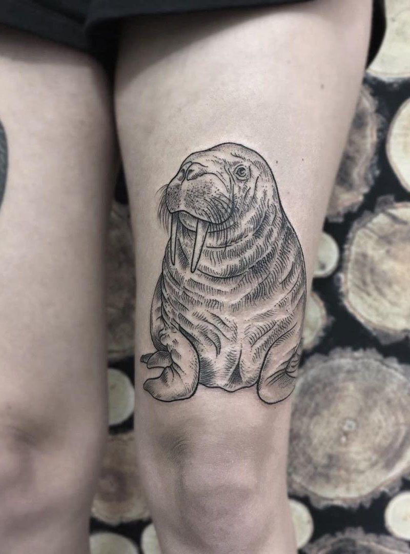 30 Cute Walrus Tattoos to Inspire You