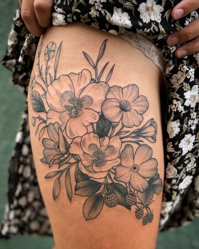30 Pretty Wildflower Tattoos to Inspire You