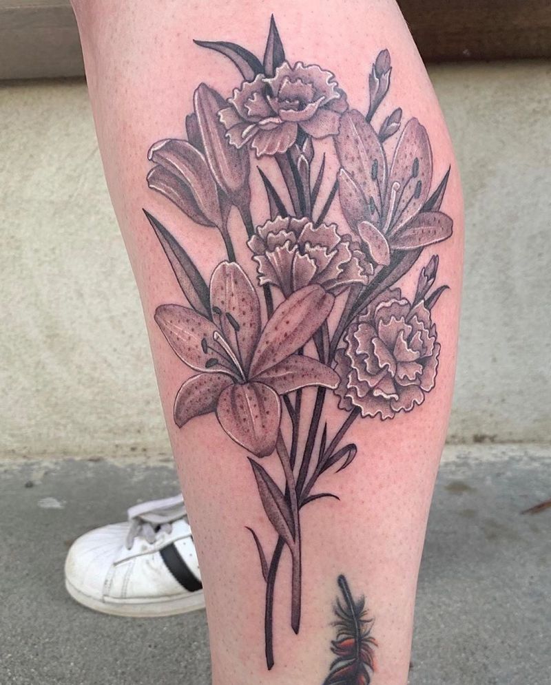 30 Elegant Bouquet Tattoos for Your Inspiration