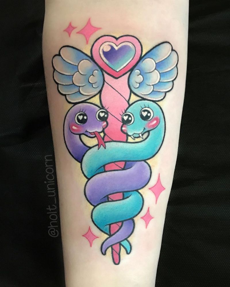 30 Pretty Caduceus Tattoos Make You Brave