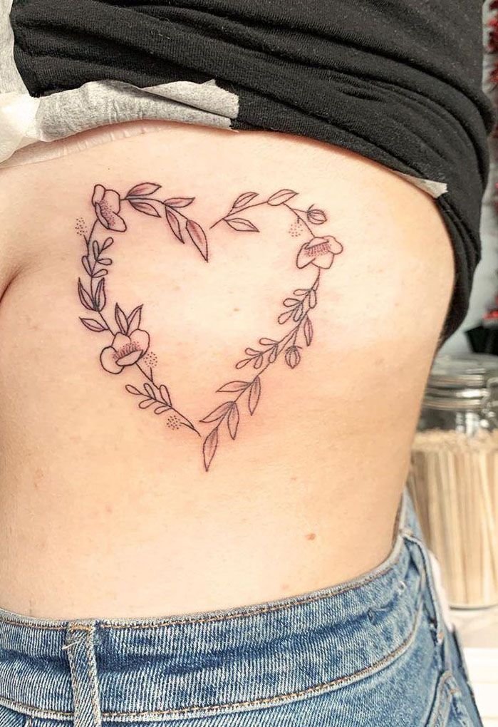 30 Pretty Flower Heart Tattoos You Must Try