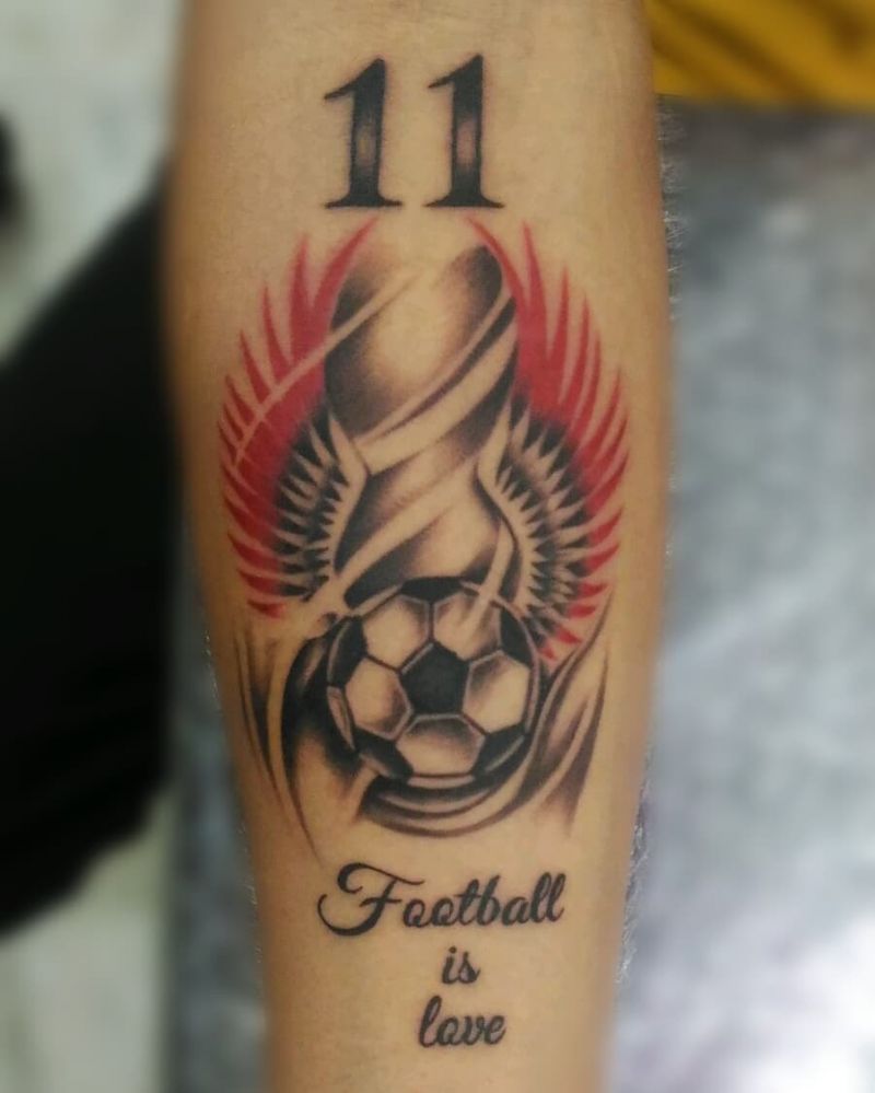 30 Pretty Football Tattoos Inspire You to Win The Game