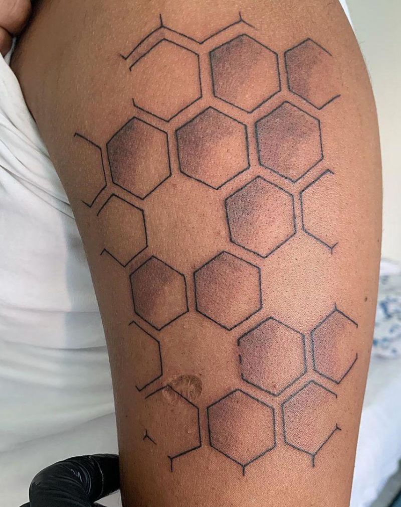 30 Pretty Honeycomb Tattoos You Will Love