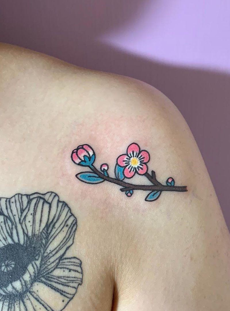 30 Pretty Peach Blossom Tattoos You Shouldn't Miss