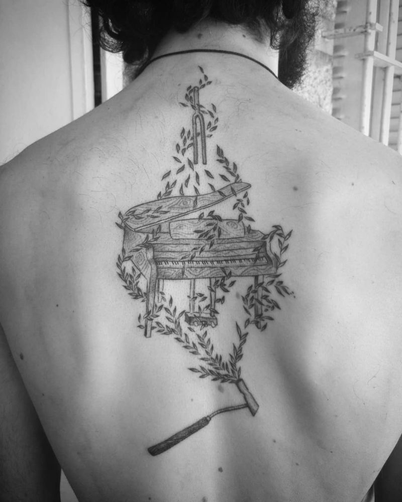 30 Pretty Piano Tattoos You Can't Miss