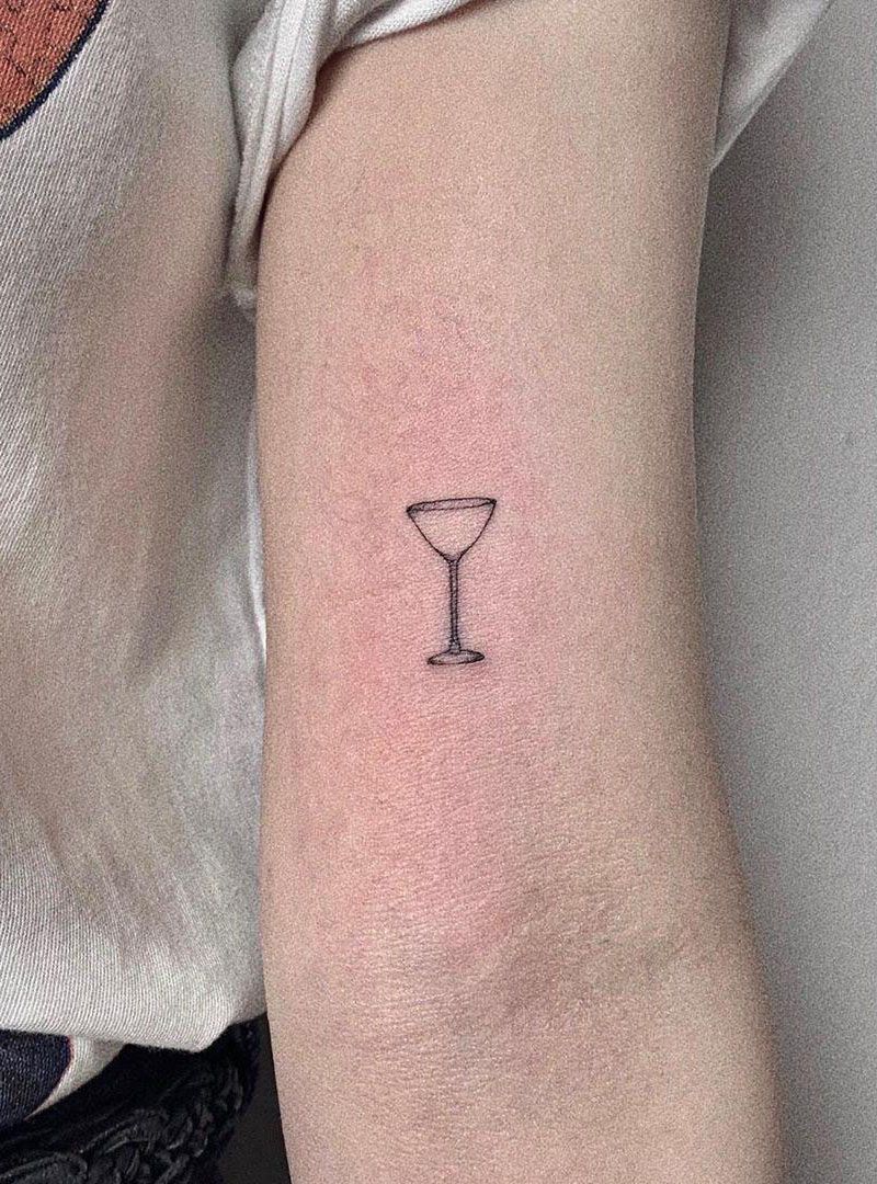 30 Pretty Wine Glass Tattoos Make You Very Attractive