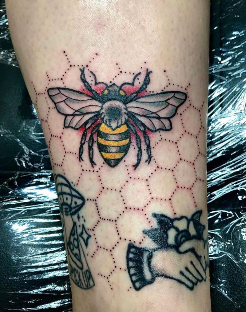 30 Pretty Honeycomb Tattoos You Will Love